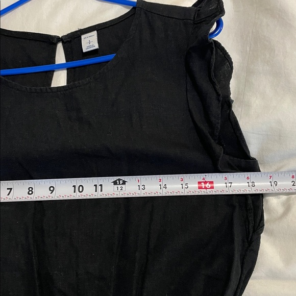 Old Navy | Black | Ruffle | Linen Blend |Sleeveless | Cropped | Romper  | Size S - Picture 9 of 16